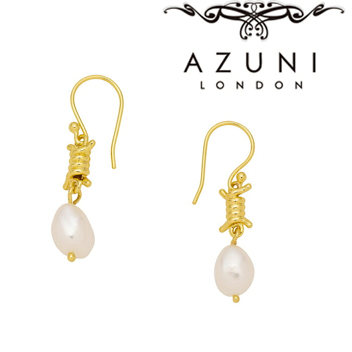 キャサリン妃着用ブランド AZUNI/アズニ ATHENA バロック パール ノット フックピアス【PP/e1】天然石 真珠 淡水パール 大粒 海外ブランド 白 人気 誕生日 プレゼント 記念日 アクセサリー クリスマス 母の日 6月 誕生石 レディース 揺れる イギリス インポート クラフト