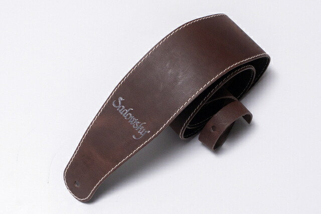【new】Sadowsky / MetroLine Genuine Leather Bass Strap Brown (Silver Embossing)【GIB横浜】