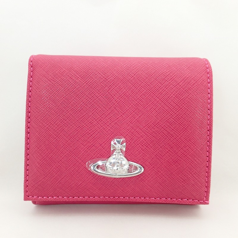 楽天市場 未使用品 ヴィヴィアンウエストウッド Vivienne Westwood レザー二つ折り財布コンパクト財布ピンク 中古 Bestselect Horikoshi