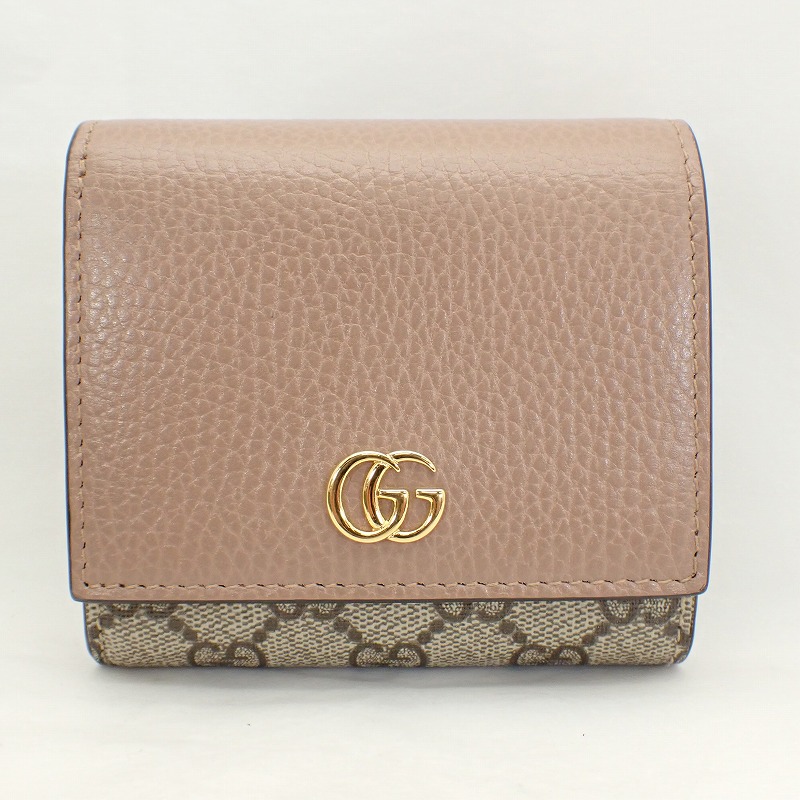 セール★Gucciグッチ★768243 GG二つ折りウォレット グレー インテリアブラック GGスプリーム