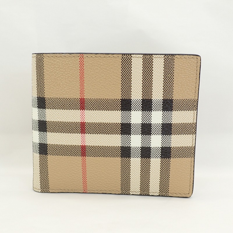 BURBERRY バーバリー FN5501 ノバチェック 二つ折り財布 未使用品 BURBERRY バーバリー ノバチェック 二つ折り財布 Wホック レザー