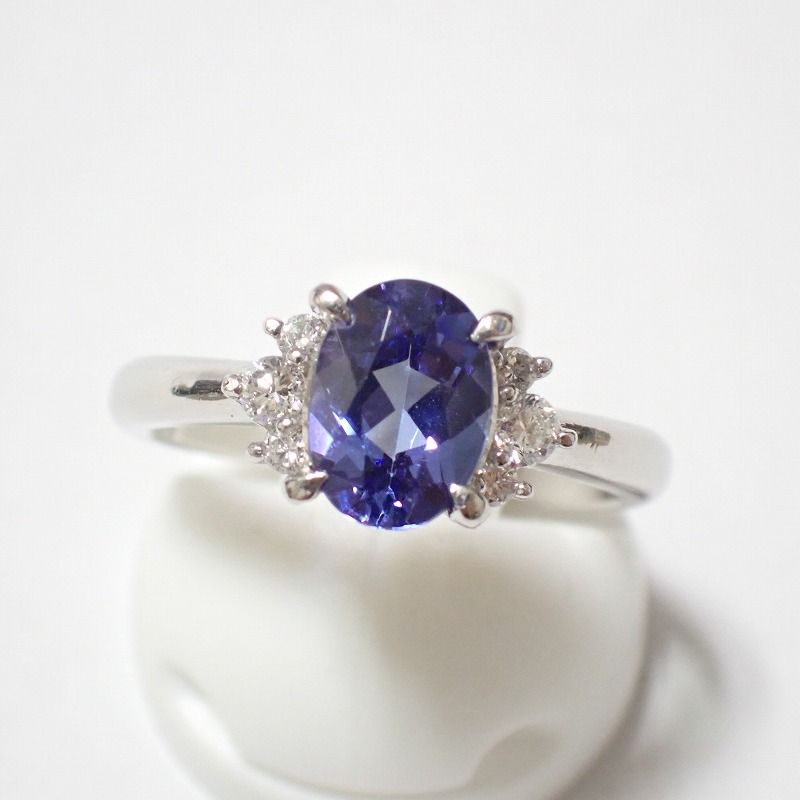 Pt900 タンザナイト1.33ct ダイヤモンド0.17ct プラチナリング 13号 【中古】 【店長のおすすめ】【ノンブランドジュエリー】
