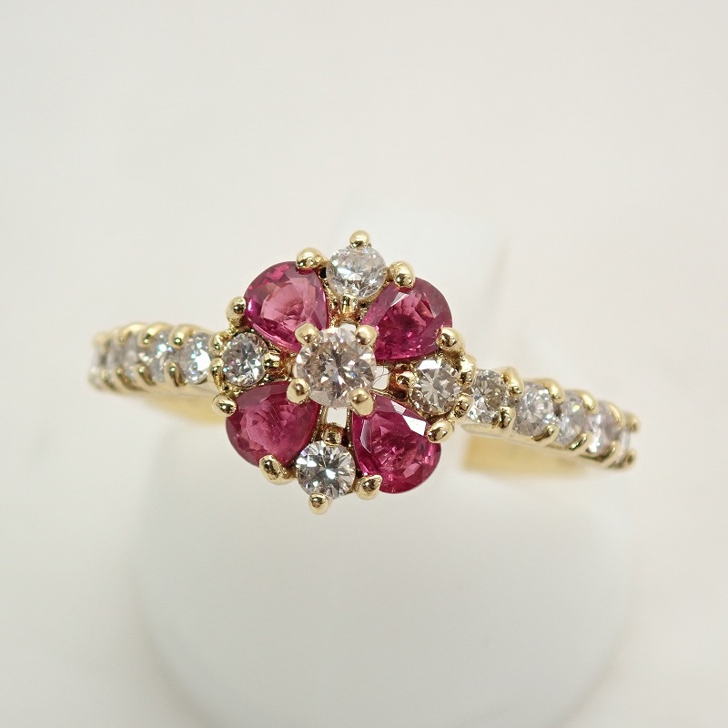 K18ルビー0.61ctダイヤ0.45ctリングイエローゴールド11号【中古】【店長のおすすめ】｜BestSelect HORIKOSHI