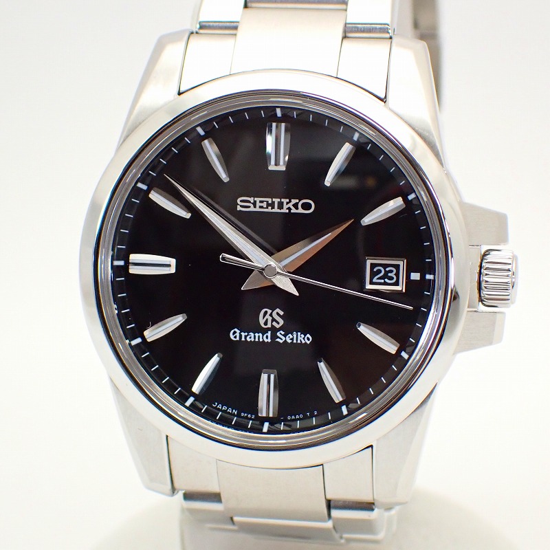 地べたセイコー【GRAND SEIKO】メンズクォーツ＊SBGX0559F62-0AA1黒文字盤デイト付SEIKO【中古】