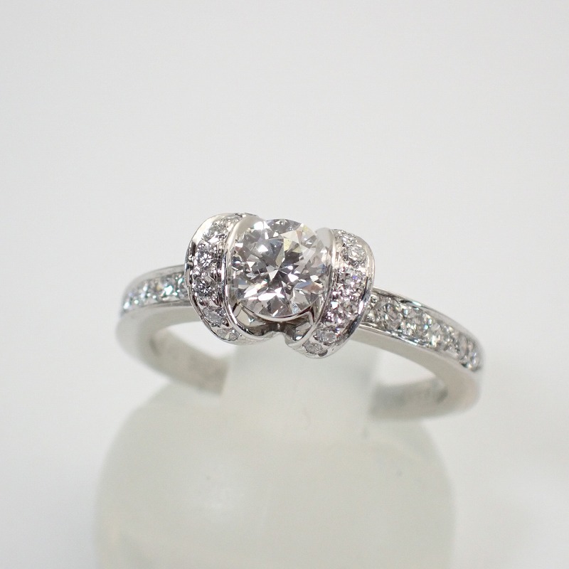 ティファニー【TIFFANY＆Co.】Pt950ダイヤモンド0.45ctエンゲージメントリボンリング9号プラチナ【中古】｜BestSelect HORIKOSHI