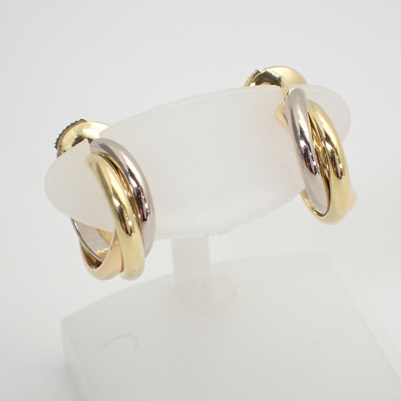 カルティエ【CARTIER】 750（K18YG/PG/WG） トリニティ ピアス イヤリング ＊B8017100 スリーカラー 【中古】