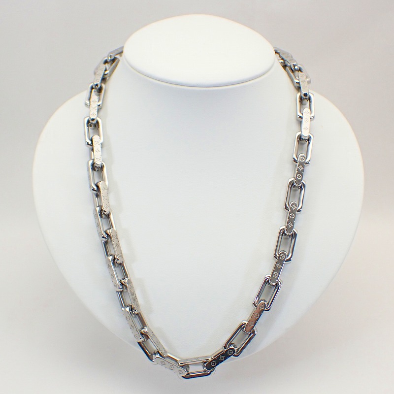 ルイ・ヴィトンコリエチェーンモノグラムネックレスシルバーカラーメンズ＊M0030755ｃｍ【中古】ルイヴィトン【Louis Vuitton】