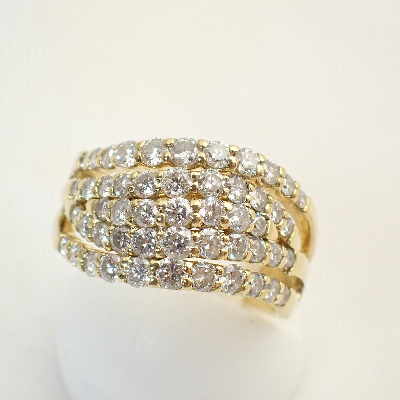 K18YG ダイヤモンド1.50ct イエローゴールド リング 11号 【店長のおすすめ】【ノンブランドジュエリー】