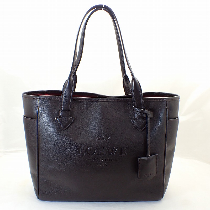 【本物】ロエベ y2k ヘリテージ トートバッグ A4 レザー 黒 肩掛け可 本物】ロエベ y2k ヘリテージ トートバッグ A4 レザー 黒 肩掛け可