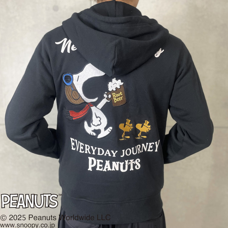 SNOOPY スヌーピーxFLAGSTAFFコラボスウェットパーカー 461012 ROOT BEER アメカジ キャラクター PEANUTS
