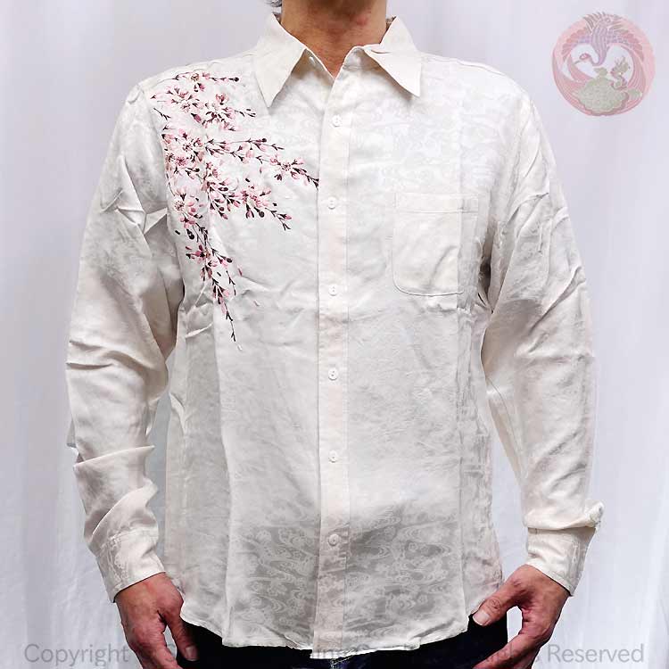 楽天市場】花旅楽団 ﾊﾅﾀﾋﾞｶﾞｸﾀﾞﾝ 和柄 シャツ 長袖 メンズ 桜 刺繍