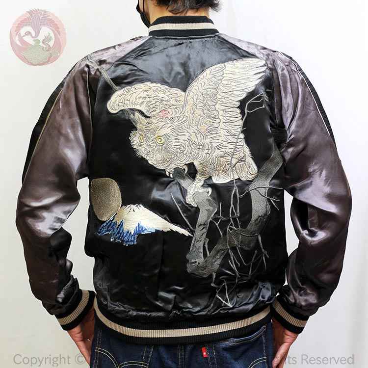 楽天市場】花旅楽団 はなたびがくだんスクリプト月に雁スカジャン SSJ