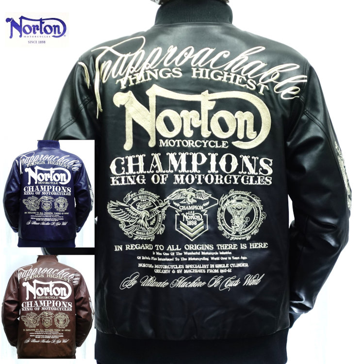 ノートン Norton MAXデザイン衿スタンドリブPU中綿ジャケット 243N1705 アメカジ ミリタリー バイカー バイク ロッカーズ 18,713円