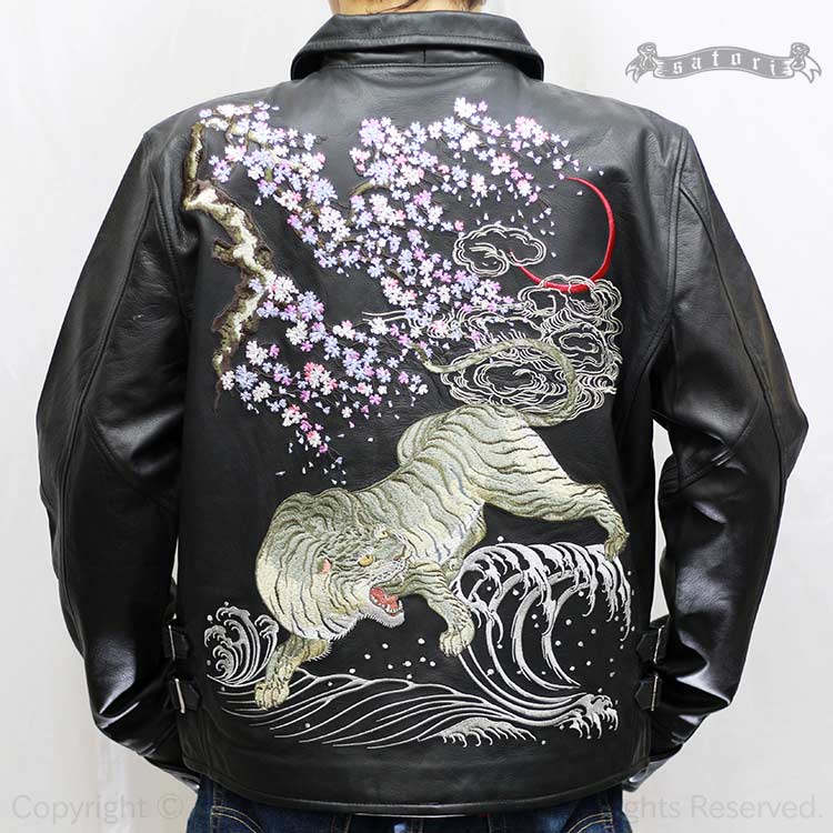 楽天市場】花旅楽団 鳳凰刺繍レザーライダース/和柄 バイカー