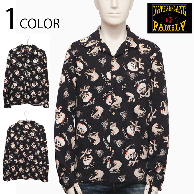 期間限定！GANGSTERVILLE ドット総柄オープンカラーシャツ XL 期間限定！GANGSTERVILLE ドット総柄オープンカラーシャツ XL