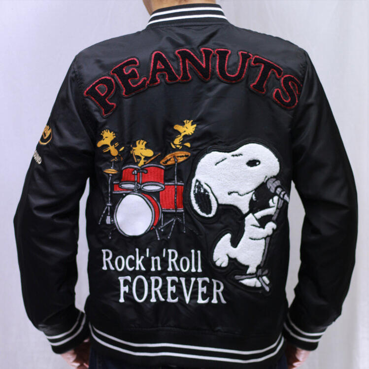 ようこ☆　Peanuts　スヌーピー 　スタジャン　シルバー FLAGSTAFF×PEANUTS】スヌーピーコラボリバーシブルスタジャン