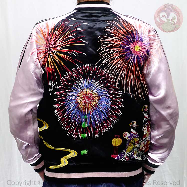 SCRIPT 花旅楽団 未使用 美品 限定版 スカジャン y2k unisex スカジャン 花旅楽団 はなたびがくだん スクリプト 月と狐 SKJ