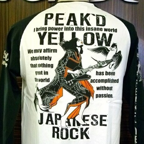 楽天市場 Peak D Yellow ピークドイエロー長袖ｔシャツ Pylt 152 ジャパニーズロック 和柄 お姉ちゃん 女の子 ロック ギター ｓｃｒｉｐｔ楽天市場店