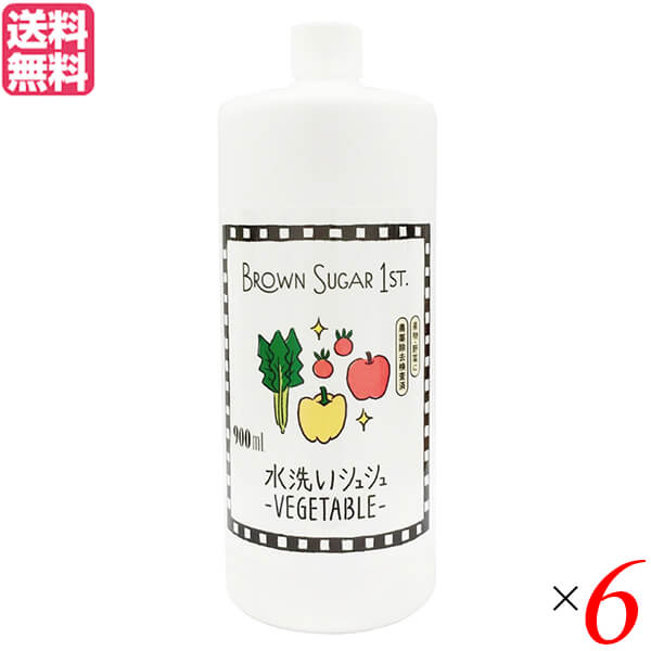 【マラソン限定！100円クーポン】電解水 次亜塩素酸 エコ洗剤 ブラウンシュガーファースト 水洗いシュシュ -VEGETABLE-(詰め替え用 900ml) 6個セット 送料無料