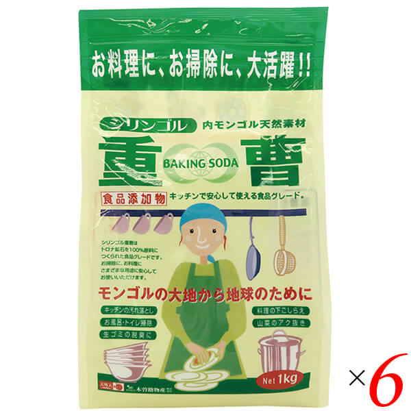重曹 天然重曹 食用 木曽路物産 天然重曹 1kg 6個セット