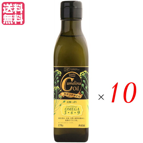 【マラソン限定！ポイント2倍！】カメリナオイル 食用 創健社 カメリナオイル 170g 10本セット