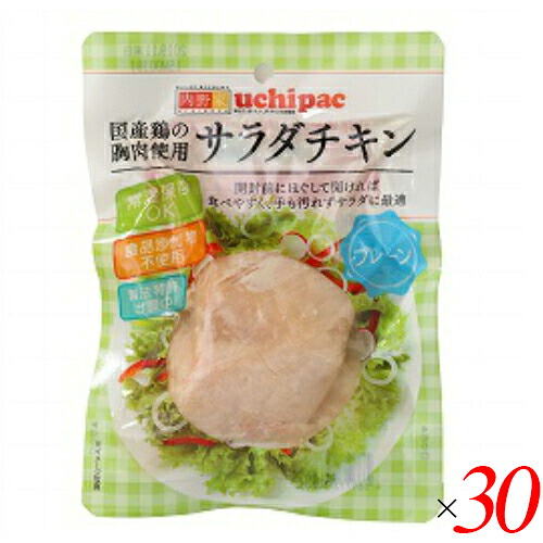 【ポイント2倍！】イーグルス勝利！サラダチキン 国産 ウチノ サラダチキン（プレーン） 100g 30個セット｜ビューティーツー