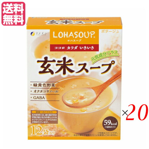 インスタントスープ 粉末スープ カップスープ ロハスープ LOHASOUP 玄米スープ 12杯分 20セットファイン 送料無料