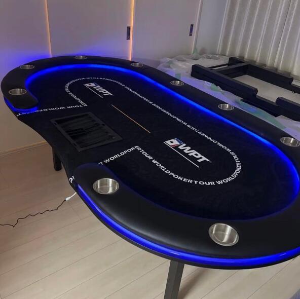 高級 ポーカー テーブル 競技用テーブル LEDライトポーカーテーブル 折りたたみテーブル 折りたたみ脚 チップ 213*106*80cm｜B ショップ3店