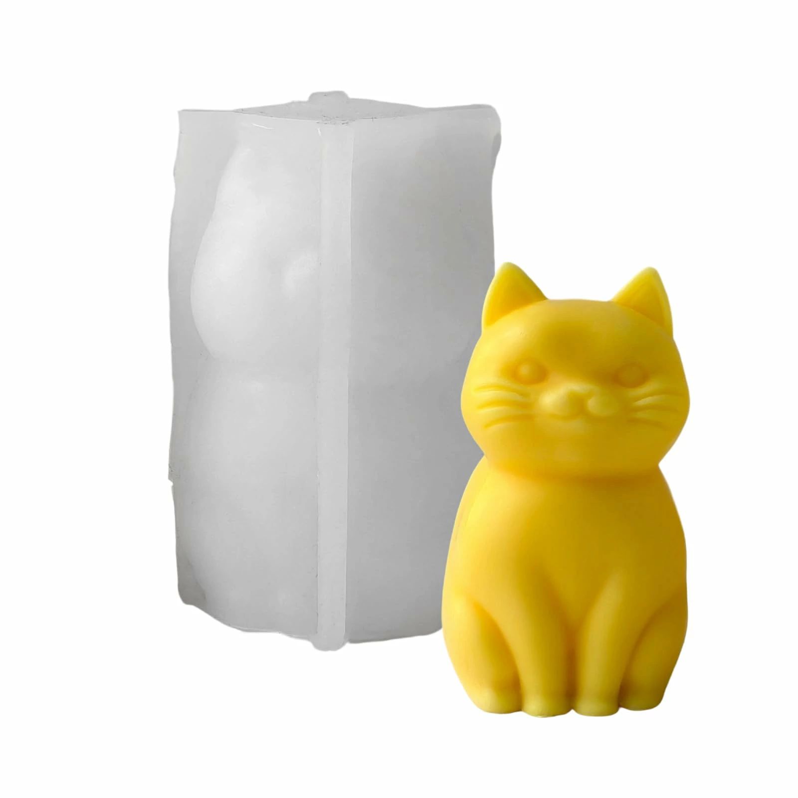 芸術的な 3D 猫シリコーン型クイックリリース脱型システム家族の創造的な活動のための安全な装飾金型シリコーン猫｜B ショップ3店