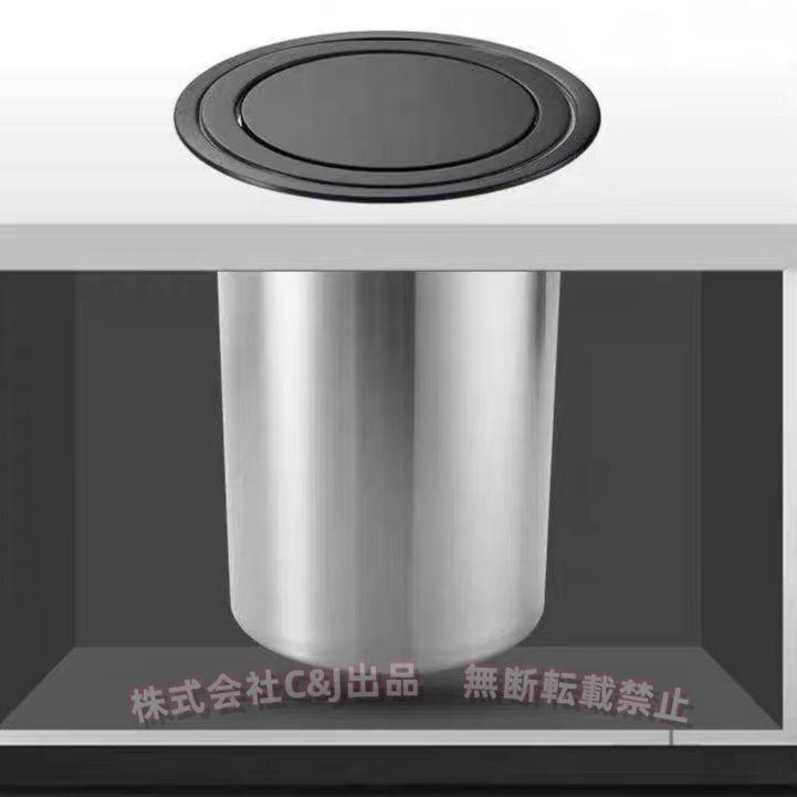 ステンレス製ビルトインゴミ箱。カウンタートップ用のゴミ箱とダストシュートの蓋。柔軟な304ステンレス鋼のバランスフラップカバーC&Jキャビネットオフィス｜B ショップ3店