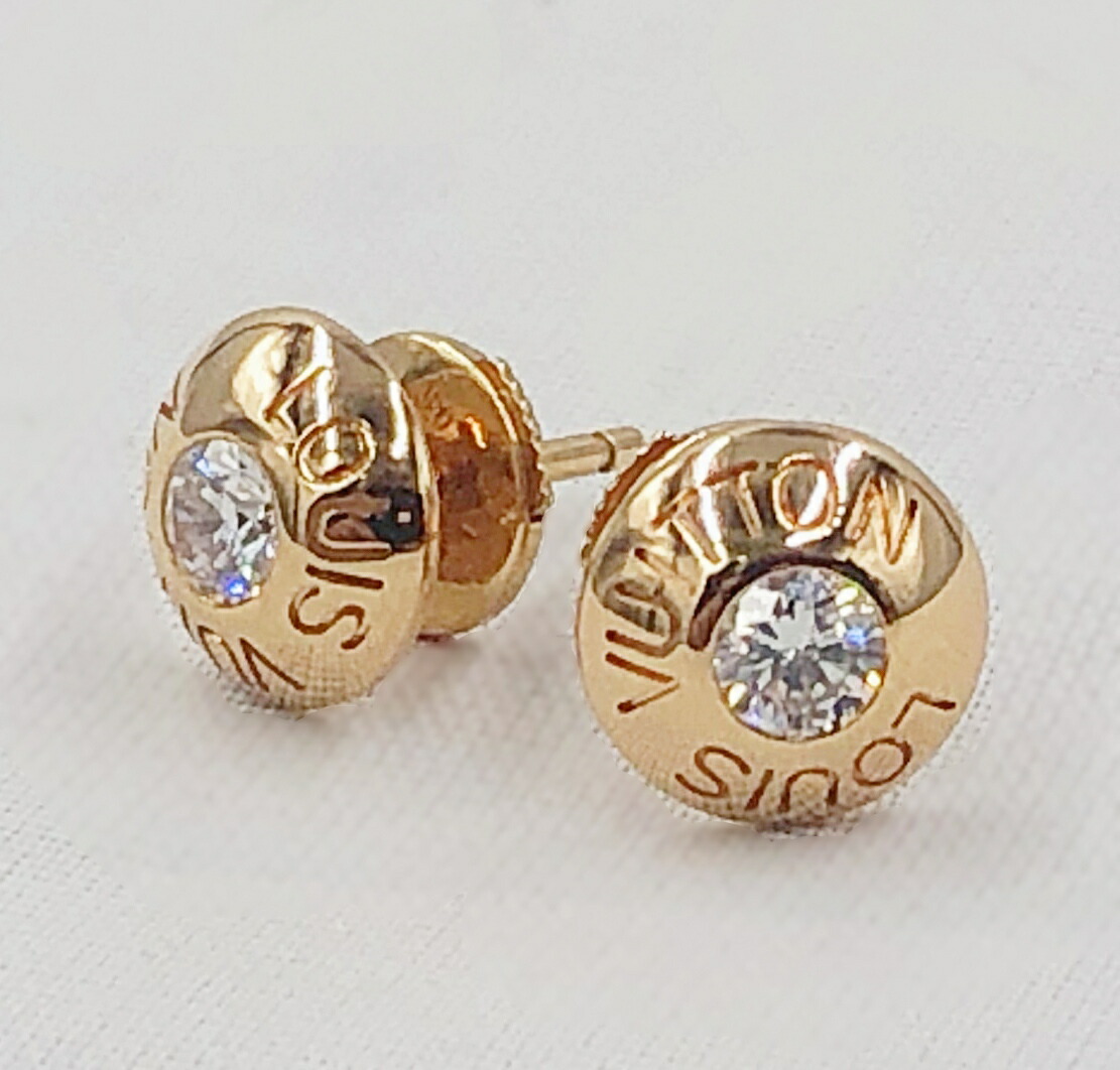 【中古】ルイヴィトン ピアス LOUIS VUITTON ピュスドレイユ クルー ダイヤモンド K18 ピンクゴールド 750 PG 147298｜ブランドショップキララ店