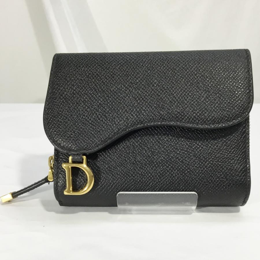 【中古】ディオール 紙入れ Christian Dior サドル ロータスウォレット 三つ折り レディース 147633