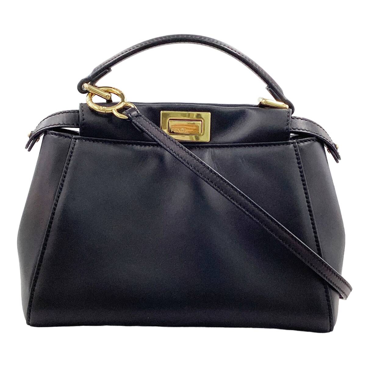 【中古】フェンディ バッグ FENDI ピーカブーミニ ショルダーバッグ レザー ゴールド金具 2way 148492｜ブランドショップキララ店