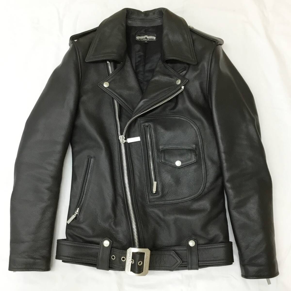 【中古 】バックボーン 革ジャン BACKBONE BB09FW-LB01 カウハイド レザー ダブルライダース ジャケット Sサイズ USA 150007|ブランドショップキララ店