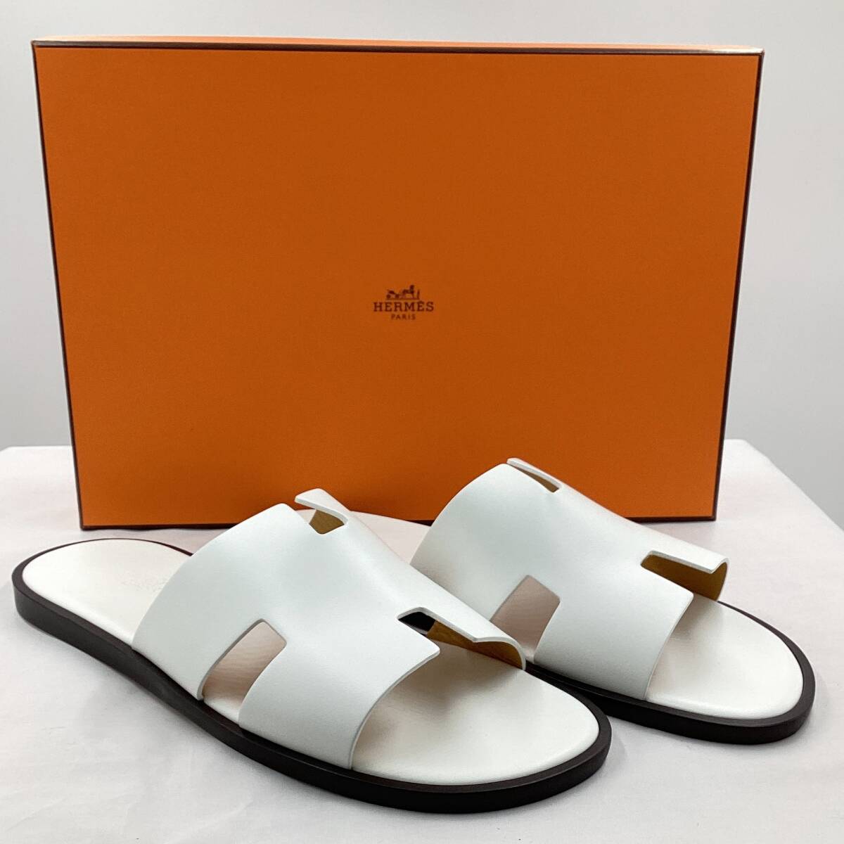 【未当てはめる 】エルメス サンダル HERMES イズミール メンズ 白いこと #44 29糎 箱・保護すること袋付 151166