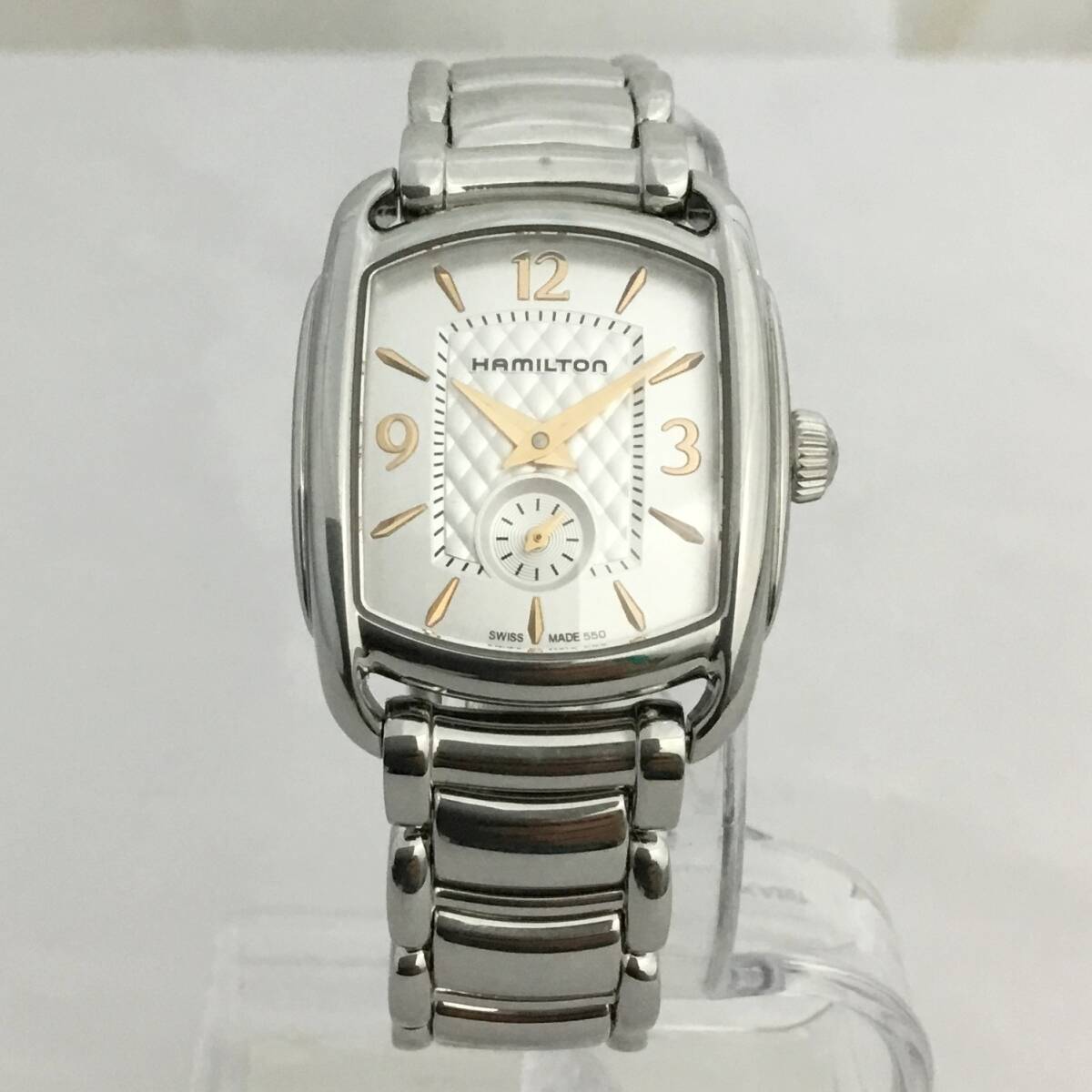 【中古】 ハミルトン 時辰儀 バグリー HAMILTON H123510 レディース ウオッチ しろがね色文字記号盤 QZ 石英 箱付き添い人 147942
