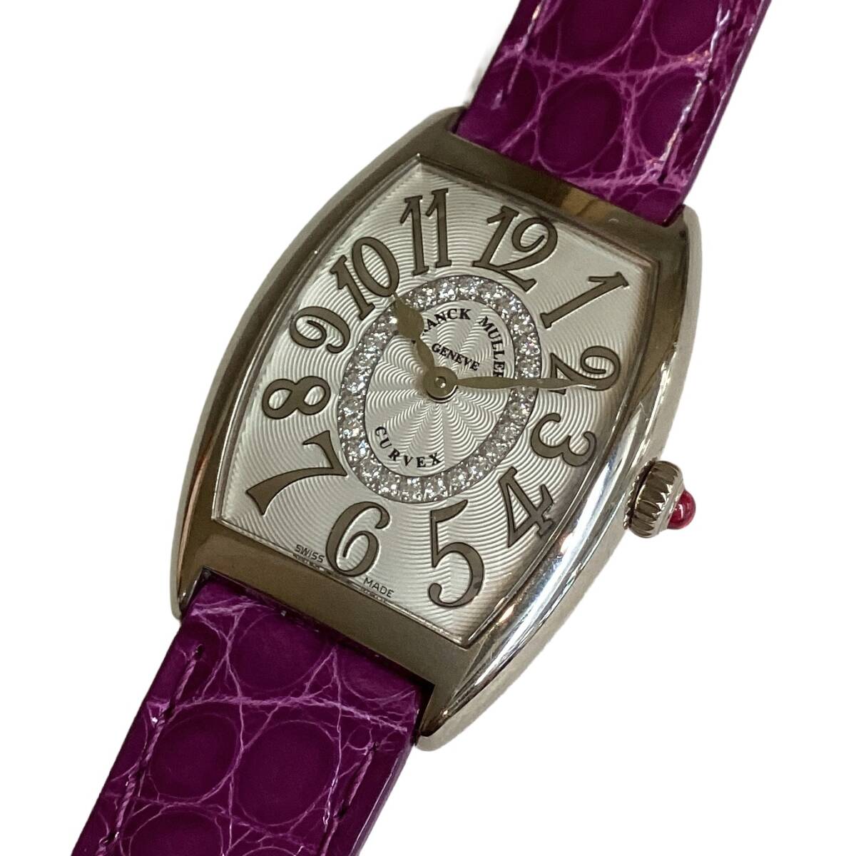 【中古】 真っ直ぐレギオモンタヌス 時辰儀 FRANCK MULLER トノウ カーベックス 1752QZRELCD1R K18WG 白いことゴールド 金剛石 箱 御墨付き 148572
