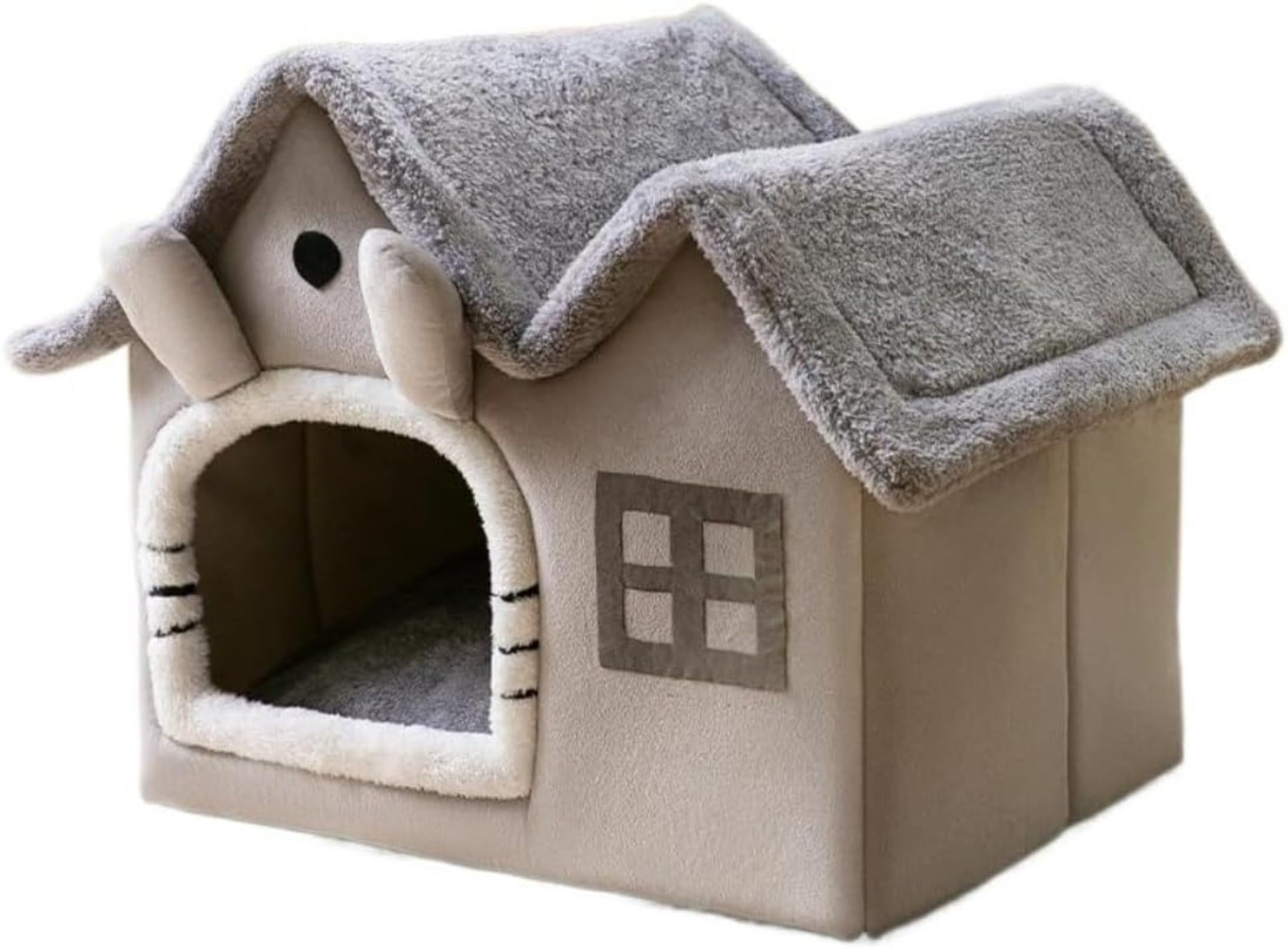四季ユニバーサルペットの巣猫ヴィラ小型犬ビション犬小屋猫テント暖かい犬ベッド猫小屋犬小屋デン 実用なタイプ (M,ダブルトップ)