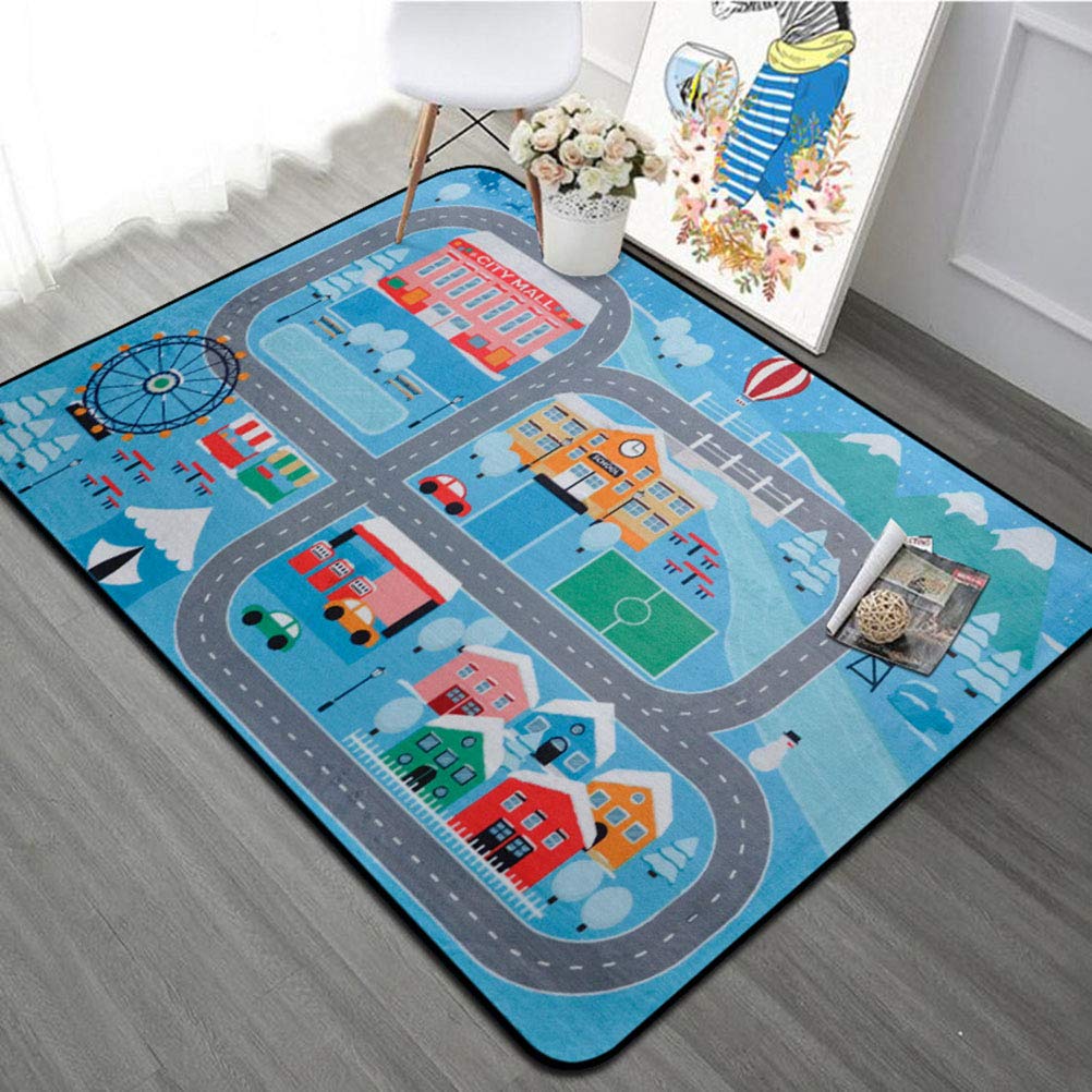 キッズカーペットプレイマット、赤ちゃん仕立て上げる通い路付き合いプレイマット、子供部屋とプレイルーム用の上滑り打ち切りの洗える保育園クロールラグ