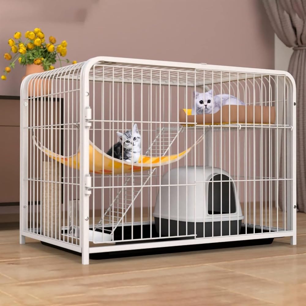 猫 伏せ篭 キャットケージ 猫ゲージ 大型 かっこ良い ねこ棲み家 留守番 保護すること 逃げ失せる押しとどめる 大屋根付き添い人 多頭飼い 精神的な統合分かりやすい 愛玩動物伏せ篭 猫用 キャットケージ 大型 多段 キャットハウス (62*44*80糎,黒いこと) 生活雑貨-その他