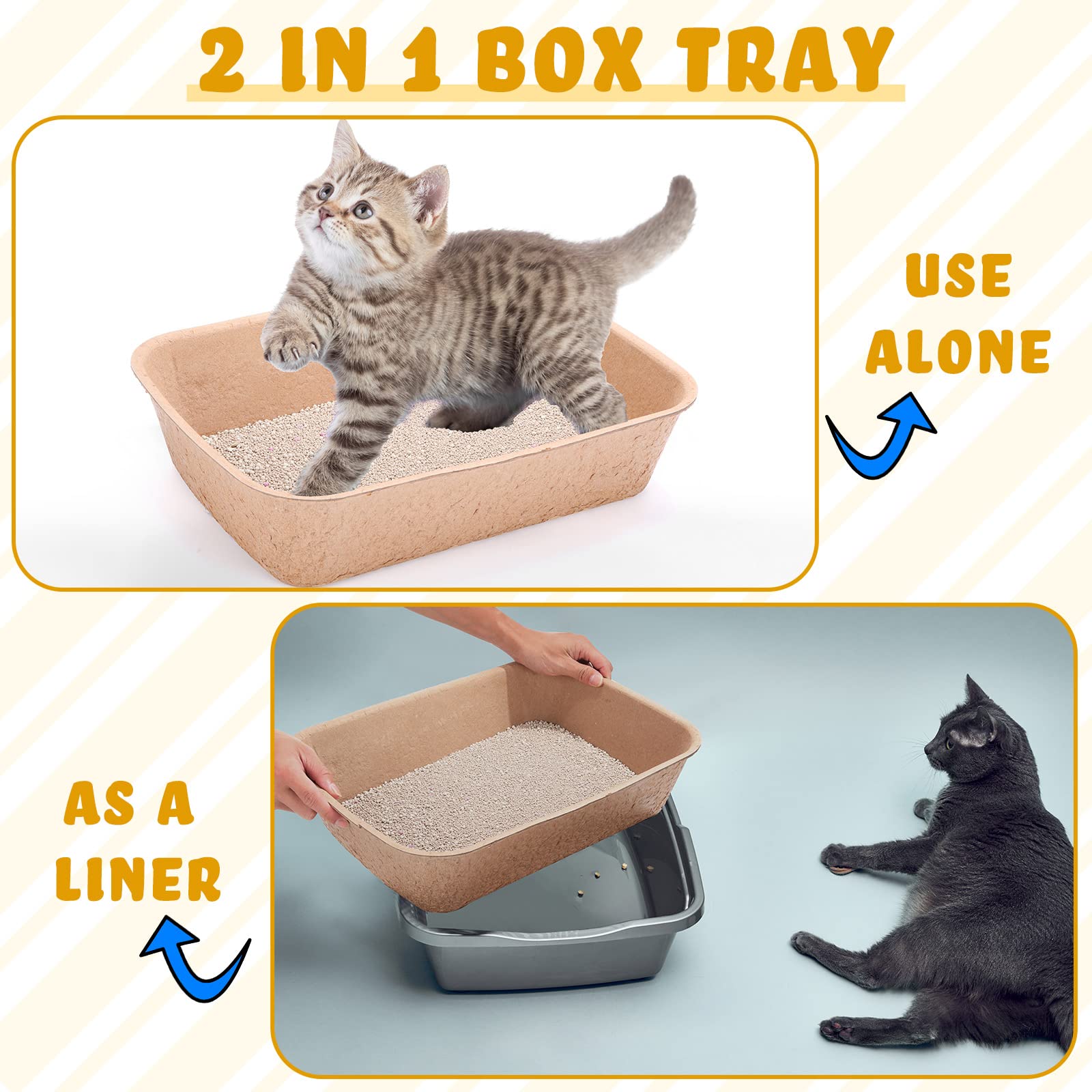 8個 使い捨て室内用便器ボックス席 猫用 旅する用室内用便器ボックス席 粉砕性調査報告 使い捨て猫用トイレトレイパン 雨合羽 携帯型 2はたご屋1 子ネコ室内用便器ボックス席 猫 愛玩動物旅する用 (17.1 x 12.2 3.9in) 花・ガーデン・DIY-その他