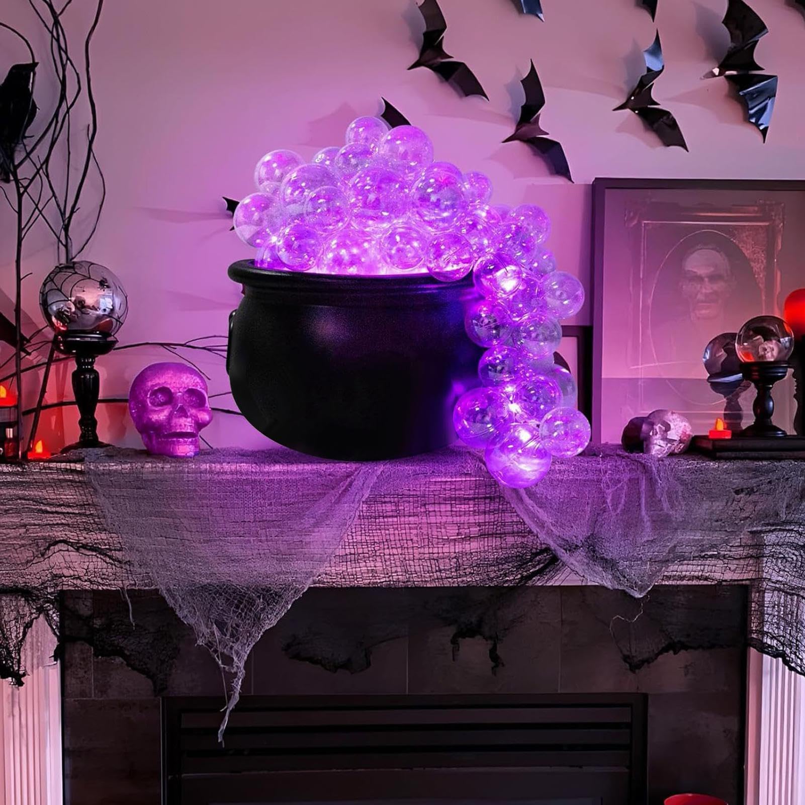 ハロウィン 大釜 飾りつけ - 寄りあい飾りつけ 魔法つかい大釜 ライトアップ 黒いことどんぶり鉢 | 寄りあいを主題メロディにしたでき事用の御祭りの目覚ましいなかざり付ける三脚