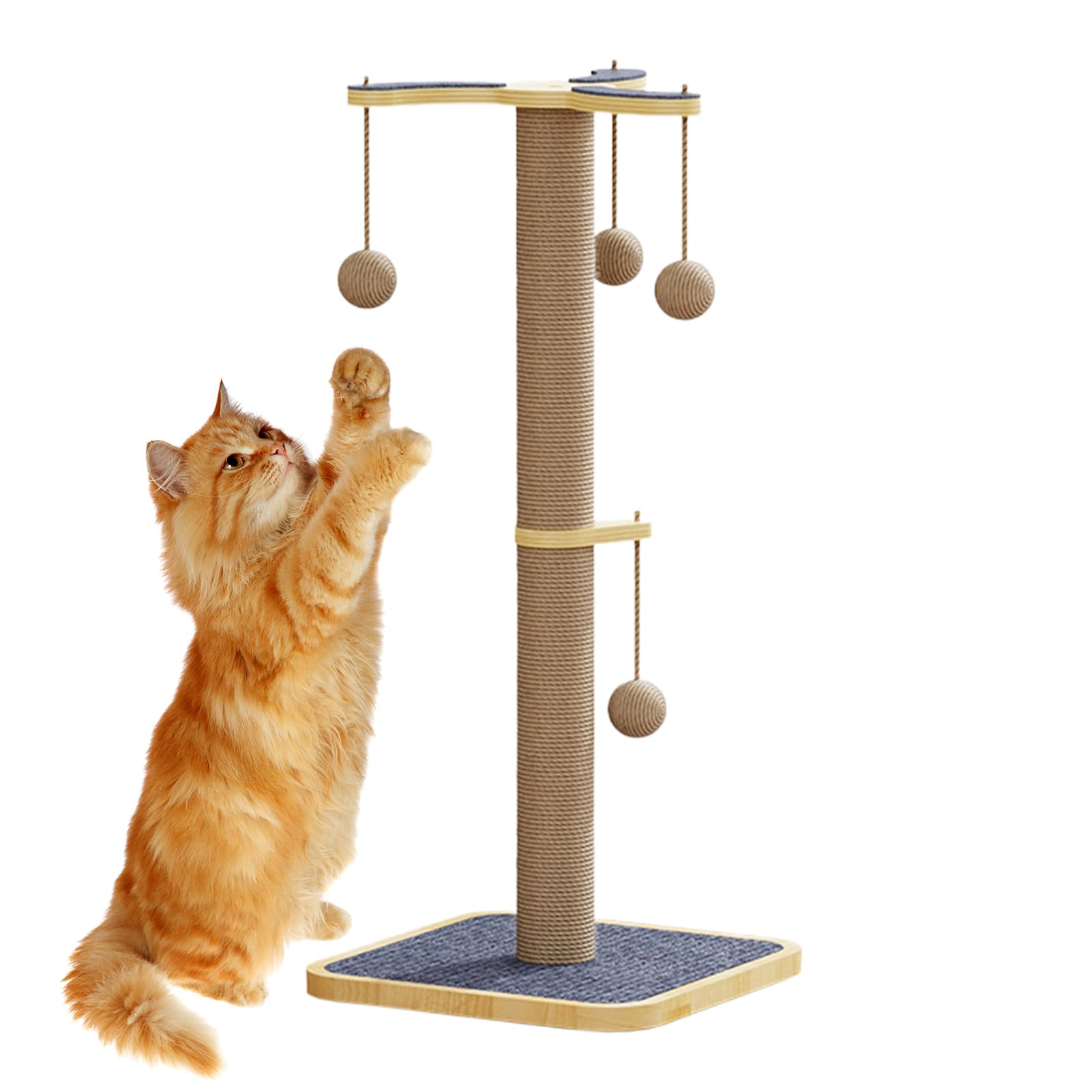 キャット 爪とぎ | 高め猫タワー爪とぎ - タワー型家具保護 ボール付き 子猫の登攀トレーニング用｜BSマーケット