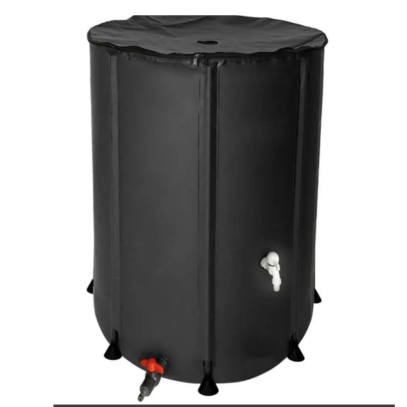 雨水タンク 家庭用 集水器 貯水タンク 100/200/225 屋外折りたたみ式ポータブル ウォーターバケツ 防災 屋外用 園芸植物灌漑可能 雨を貯めて節水 貯留タンク 簡単設置 雨水を貯めて節水可能 農業 緊急給水 雨水収集用 (ダークグリーン,26ガロン/100 )|BSマーケット