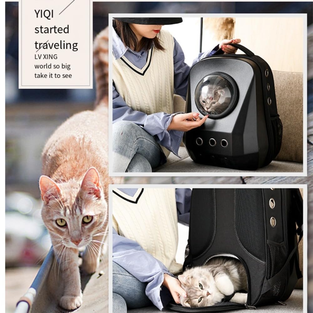 ペットキャリーバッグ 大型 猫リュック 耐荷重8Kg キャリーバッグ 宇宙船 カプセル 広々空間 軽量 ペットバッグ 小型犬用 バッグ 猫犬兼用バックパック ペットリュックサック (ピンク)｜BSマーケット