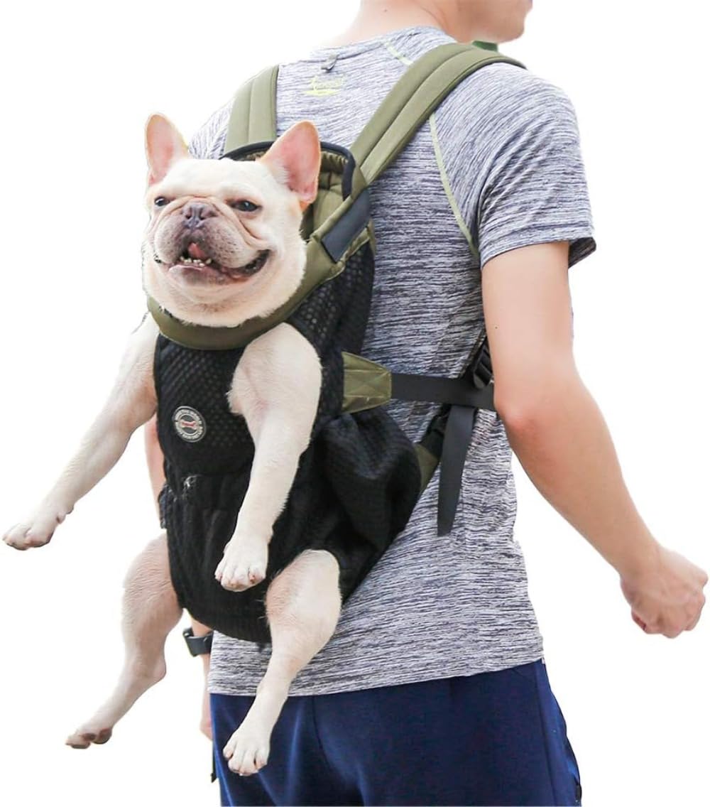 ペット用 抱っこ紐 猫 犬 キャリーバッグ 抱っこバッグ ペットスリング 犬抱っこ 小型犬 中型犬 犬おんぶ 猫抱っこ 2Wayバッグ 軽量 両手解放 ベルト長さ調整可能 (グリーン,M)｜BSマーケット