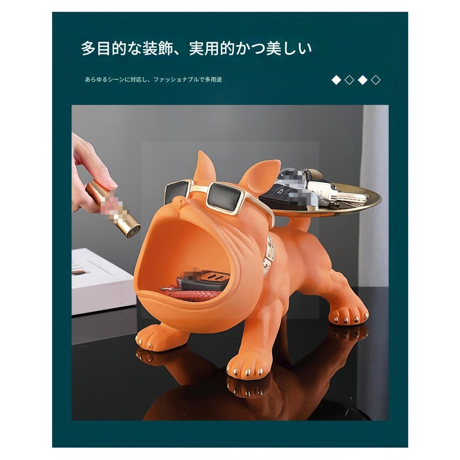 フレンチブルドッグ型 足がかり御盆・小入れもの | 入り口・入口納める・卓上まとめ役 | 鍵 紙入れ 文具 かざり付ける品相応う | 脂原料品・防塵産業 | 【北欧風室内装飾にも至適なかざり付ける御盆】 (b)