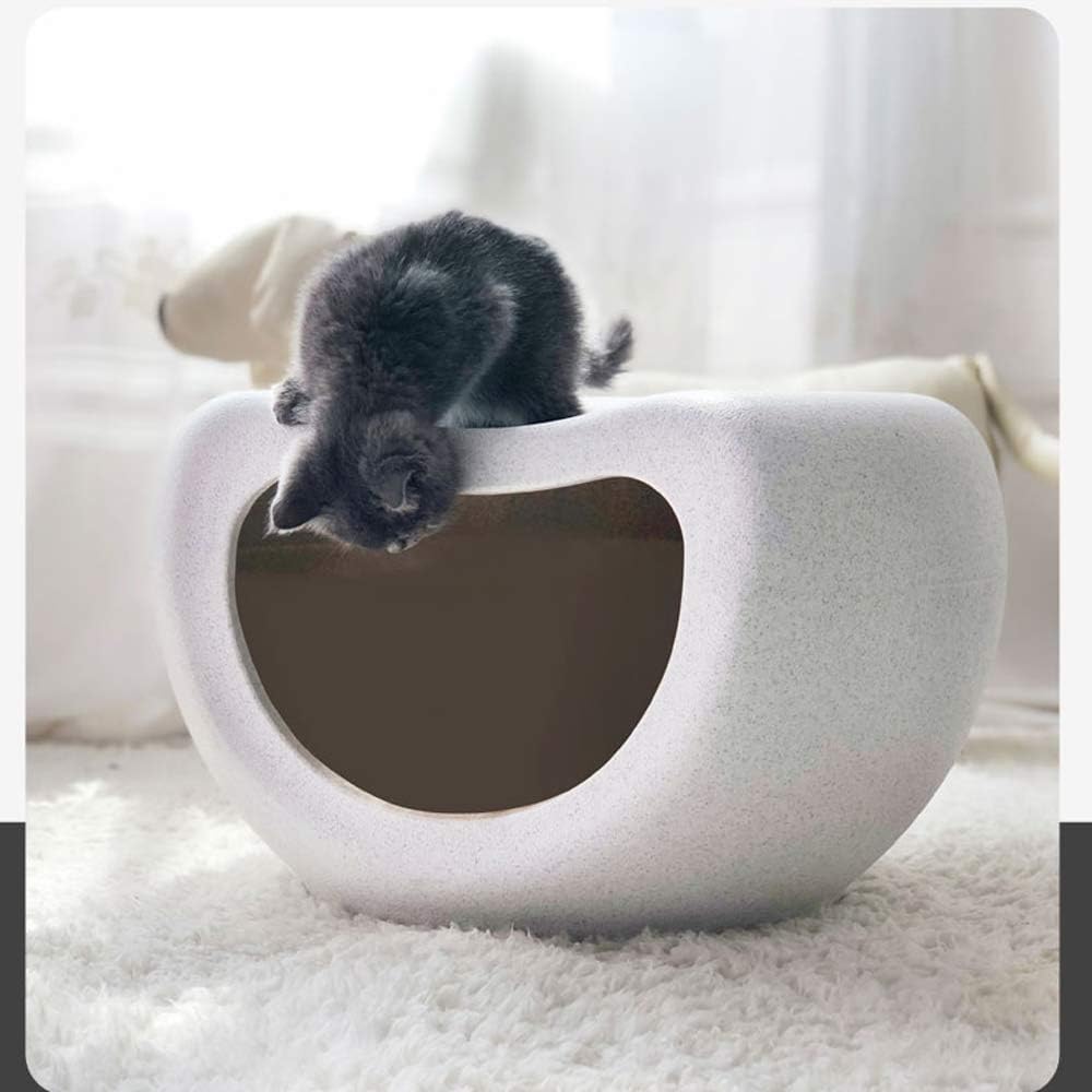 猫ベッド 猫の家 プラスチック ペット砂スツール 砂テーブル 猫砂ラップ 猫砂 大型猫ベッド 四季 ユニバーサル クローズド 強力耐荷重 (ホワイト)|BSマーケット