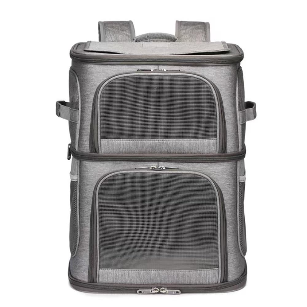 猫 リュック ペットキャリーバック 2段式 大容量猫2匹用 ペット キャリーバッグ 分離可 メッシュ窓マット付き キャリーリュック お散歩バッグ お出かけ 通院用 (B)