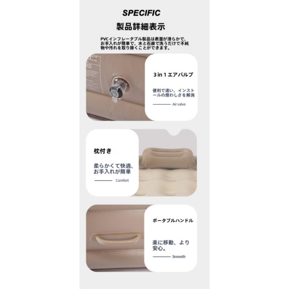 自動小銃ふくれ上がる式高張マットレス室外キャンプテントインフレータブルクッション身寄り用ワンボタンインフレータブル厚化 (190*100*25コマーシャル)
